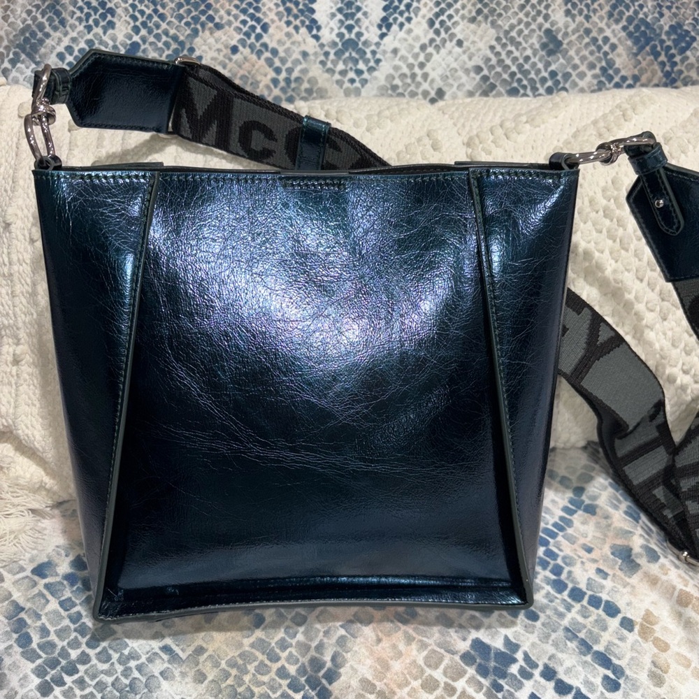 Stella McCartney teal metallic faux leather crossbody Bag - Picture 7 of 7